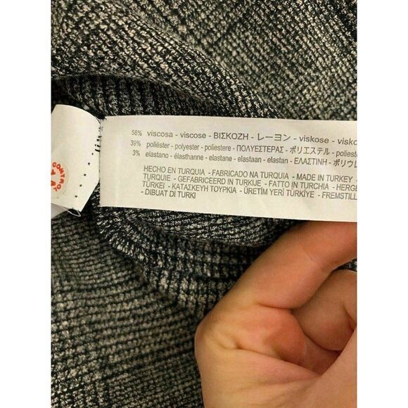 Zara Womens New Black White Short Sleeve Mini Dress Work Career Large - Picture 8 of 9